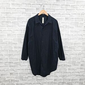 Prospective Flow Tai Thistle oversized hemp cotton shirt Navy blue size Small